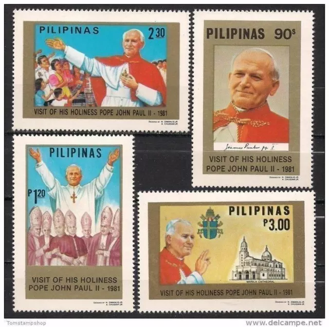 Philippines 1981 Visits of Pope John Paul II Travels People 4v set MNH