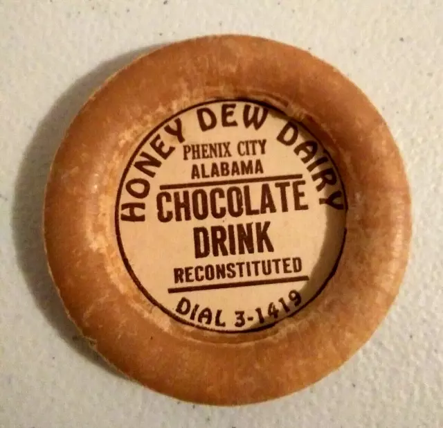 Honey Dew Dairy Chocolate Drink milk bottle cap Phenix City Alabama