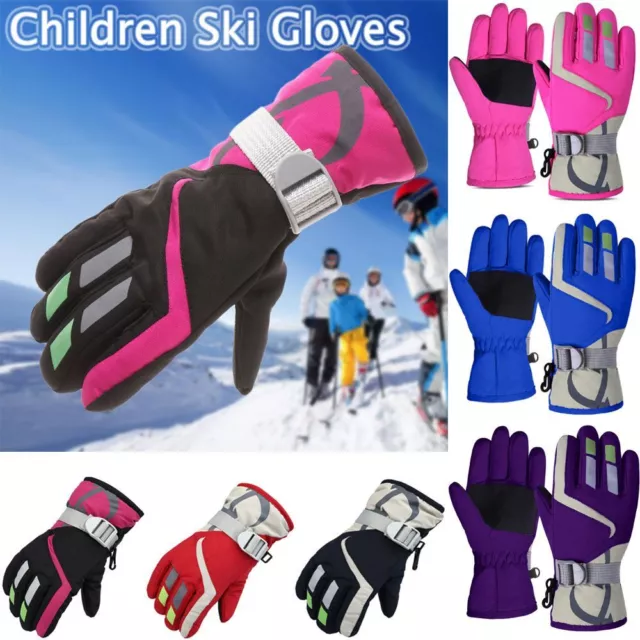 Outdoor Snow Winter Kids Waterproof Warm Boys Girls Gloves Ski Children Mittens