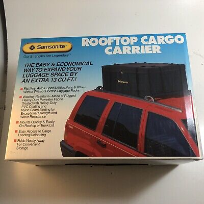 Samsonite Car Rooftop Cargo Carrier Weather Resistant 13 Cubic Feet NEW