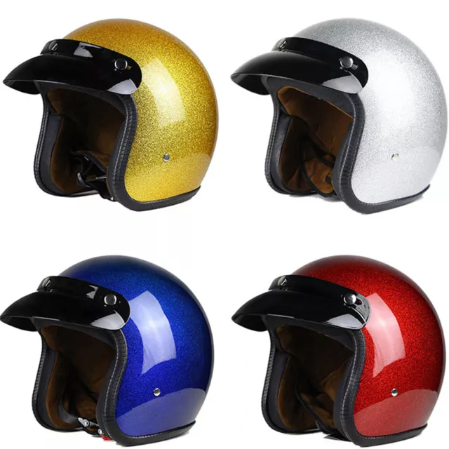DOT Vintage Motorcycle Helmet Open Face 3/4 Helmet Scooter Street S/M/L/XL/XXL