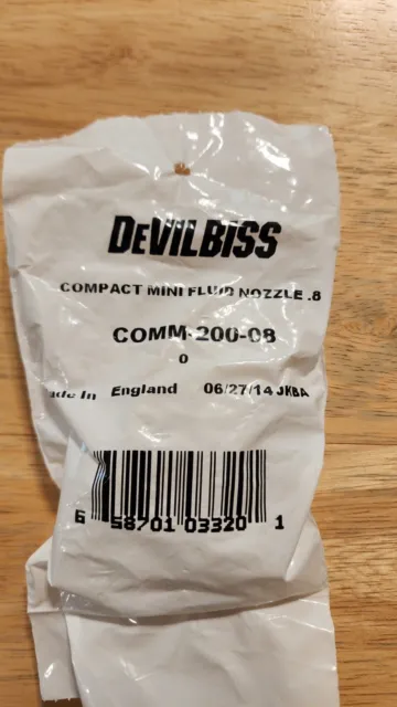 Devilbiss COMM-200-08 0.8mm Compact Mini Fluid Nozzle.
