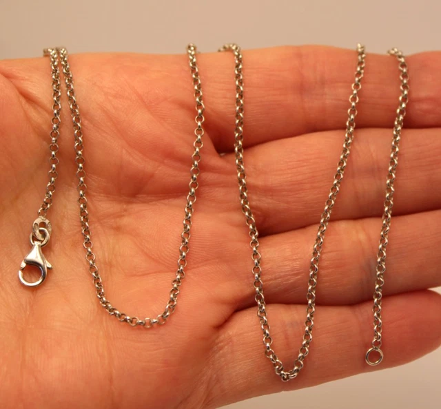 Chaîne Ancienne En Argent Massif - Maille Ovale - Poids 22gr Avec Poinçon Charançon - Occasion