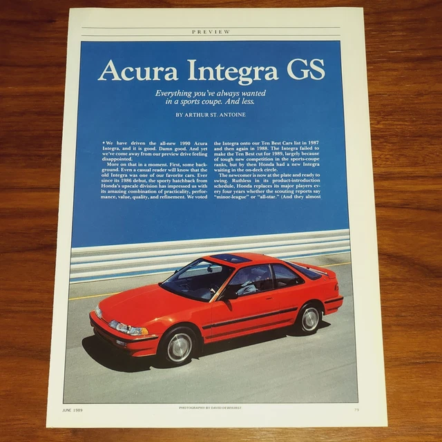 Acura 1990 Integra Gs Magazine Print Article Car And Driver Everything Wanted