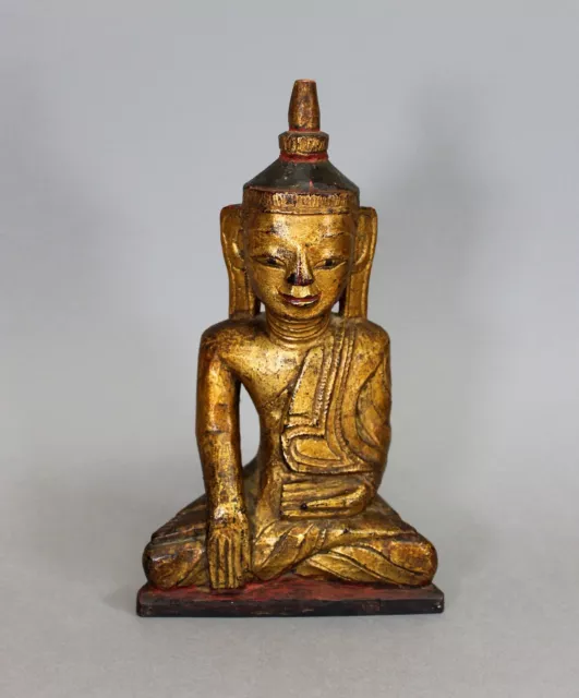 Burmese Shakyamuni Buddha, Shan States, Konbaung Period Gilded Wood