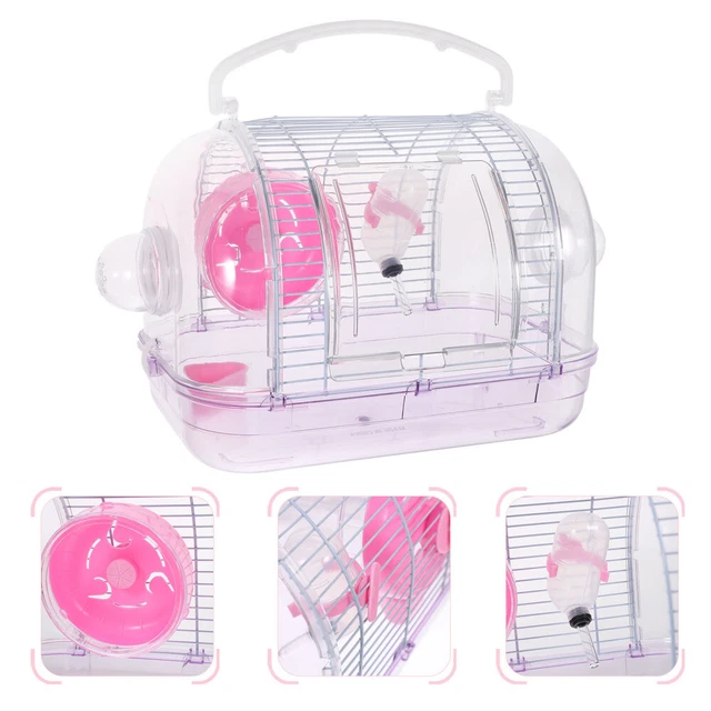 Portaequipajes portátil Hamster Carry Case Cage Travel con botella de agua