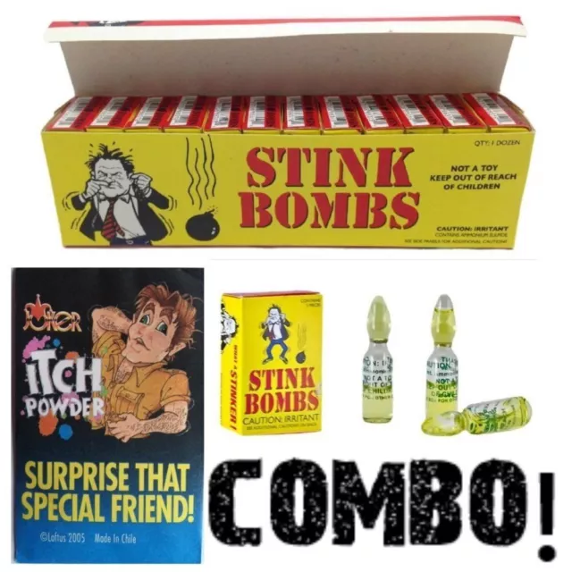 36 Stink Bombs + 1 Itching Itch Powder Pack - COMBO GaG Prank Joke Set