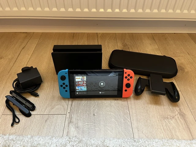 Nintendo Switch Console V1 Patched Neon Blue/Neon Red Joy-Con Controllers, 2017