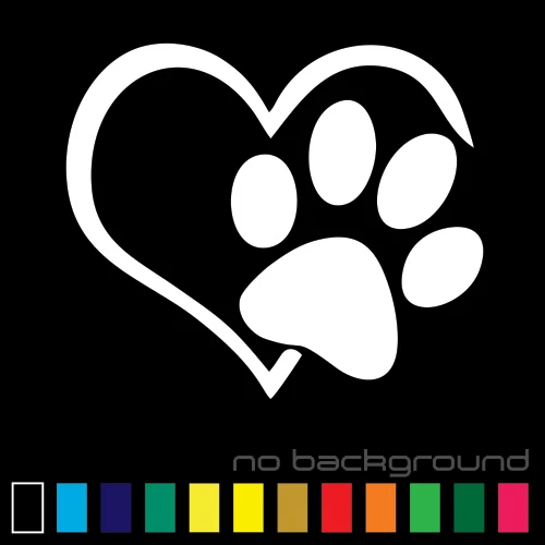 HEART PAW STICKER Vinyl Decal Dog Cat Pet Puppy Love Wall Decor Car