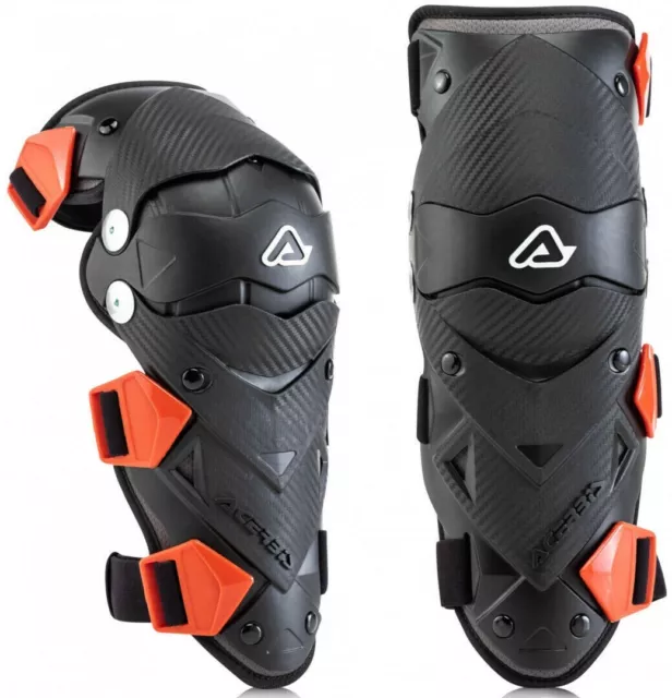 Acerbis Impact Evo Junior Hinged Knee Guards Youth Kids Shin Motocross Mx Pads