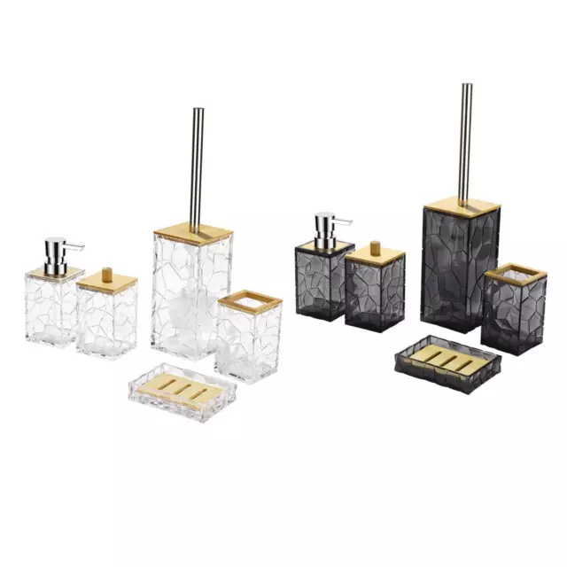 5x Set di accessori da bagno in acrilico Decorazioni per il bagno Dispenser di