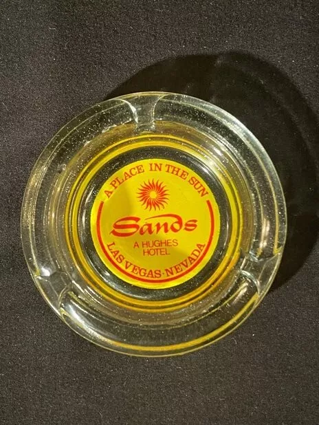 Vintage The Sands Hotel Casino Glass Ashtray Las Vegas