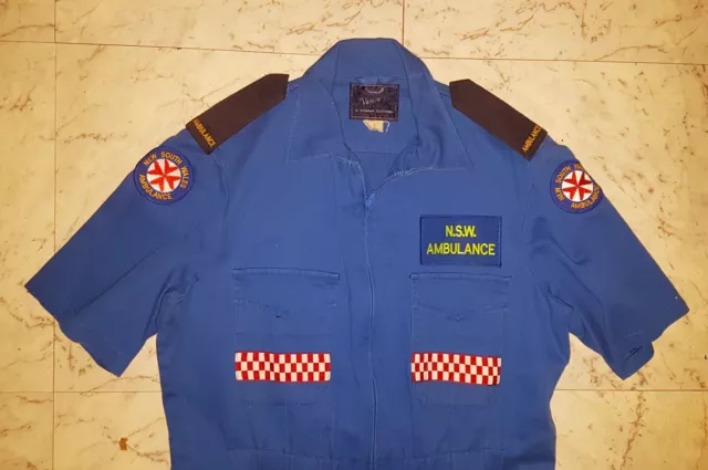 Vintage Obsolete Paramedic NSW Rescue Ambulance  Overalls  1980 era