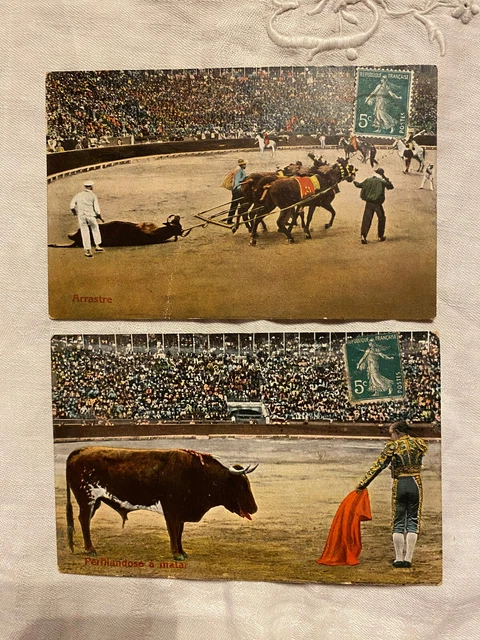 CPA THEME TAUROMACHIE CORRIDA UN PAR APROVECHANDO