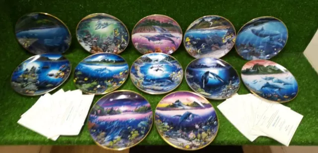 Danbury Mint Underwater Paradise Plates Complete Set of 12 Robert Lyn Nelson