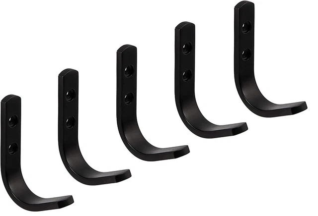 Ganchos para Ropa Negro Guardarropa Gancho de Abrigo CORA Pequeño 72 X 15MM Mate