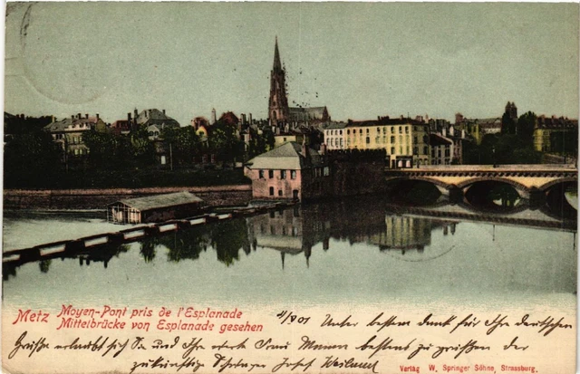 CPA AK METZ - Medio-Pont pris de l'Esplanade - Central Bridge by (454713)