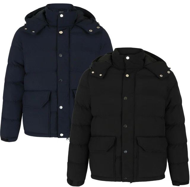 New Men Quilted Hooded Jacket Padded Bubble Puffer Puffa Warm Bomber Coat S-2XL