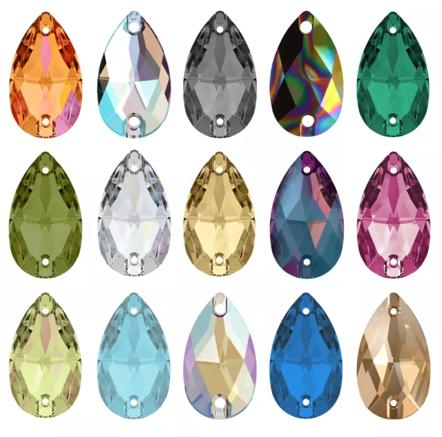 Superior PRIMERO 3230 Pear Drop Flat Sew-On Stones Crystals * Many Sizes