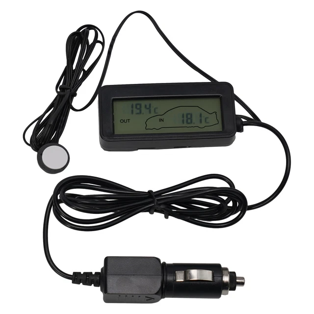 CAR LCD DIGITAL Display Thermometer 12V Vehicles Inside & Outside Temp
