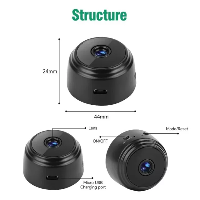 Cámara WiFi inteligente para video y voz inalámbrica de seguridad en el hogar | Monitor de bebé y mascota 2