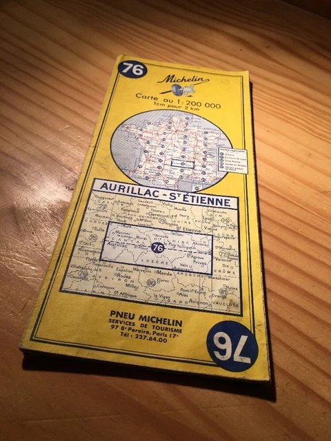 Cartes Routières - CARTE ROUTIERE MICHELIN N°76 AURILLAC SAINT ETIENNE 1 200 000 Bibendum 2081043975