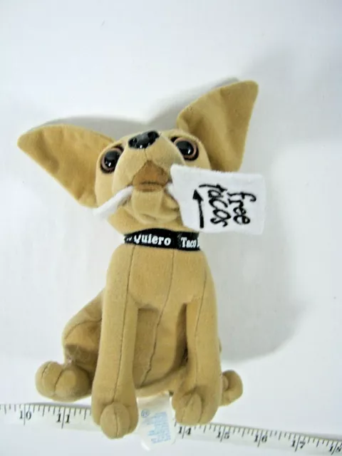 5" Taco Bell TALKING Chihuahua plush dog "FREE TACOS" HERE LIZARD WORKS