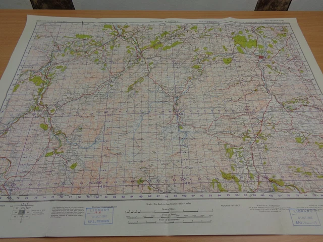 WW2 map "DUFFTOWN & HUNTLY" with SECRET ROCKET BASE INK STAMP (V1 & V2 ROCKETS)