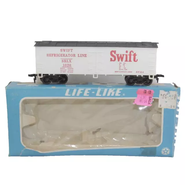 Life-Like Ho Scale Swift Refrigerator Line SRLX 1020 Reefer Train Car & Box