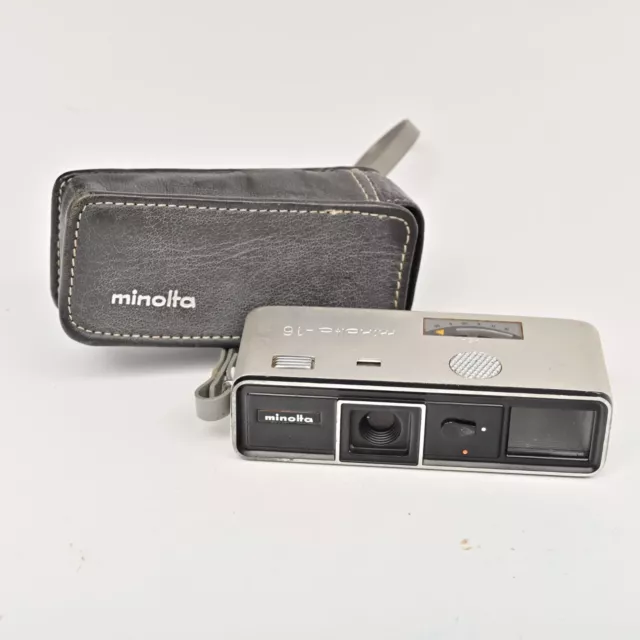 SPY CAMERA Minolta 16 Model P Miniature Rokkor 3.5/25mm Lens with Original Case