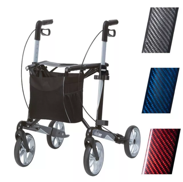 Russka Rollator Vital Carbon faltbar extra leicht Leichtgewicht 54cm 62cm 150 kg