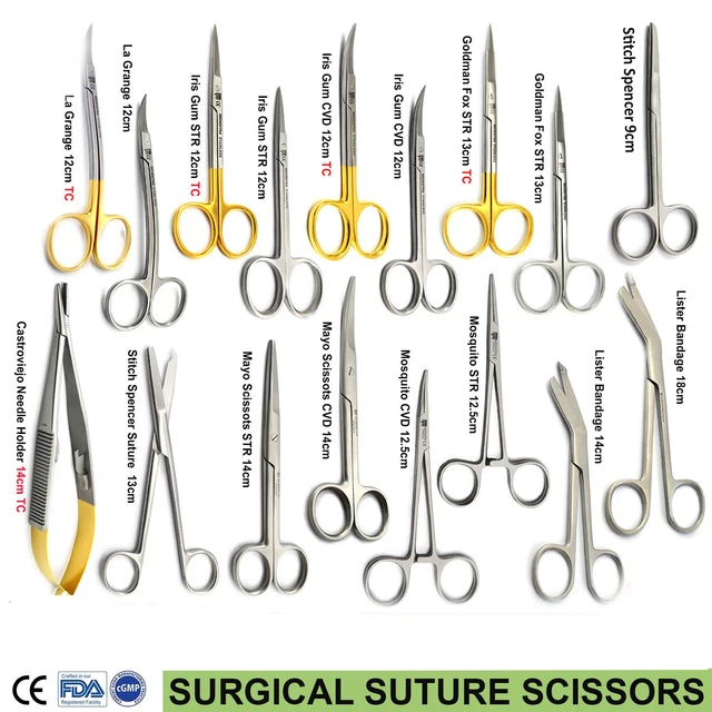 OPERATING DISSECTION SCISSORS Tissue Range Cut Dental Suture Gum Dental