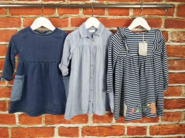 Baby Girl Bundle Age 12-18 Months John Lewis Next Long Sleeve Dress Blue 86Cm