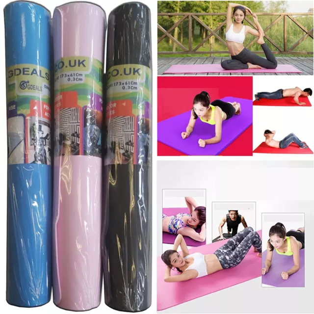 Yoga Eva Mat Gym Exercise 3mm Thick Fitness Pilates Mats Non Slip Foam 170*6*3