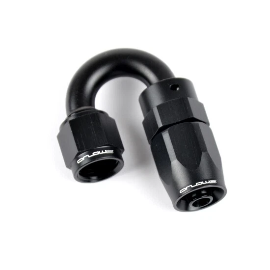 Arlows Alu Fitting Dash 4 - 180° - ( Schwarz, 7/16 - 20 UNF )