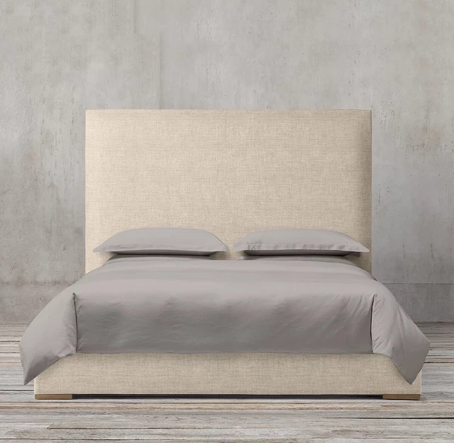 RH Restoration Hardware Lawson king size Platform bed with optional mattress.