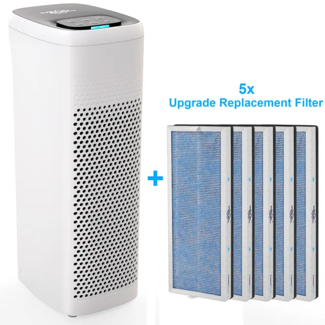 Air Purifier Carbon HEPA Air Purifiers Home Cleaner Up to 77m² Extra 5 Filters