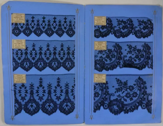 1850s Stewart & MacDonald Lace Accordion Style Sample Book w/ Real Lace Samples 1850s Stewart & MacDonald Lace Accordion Style Sample Book w/ Real Lace Samples