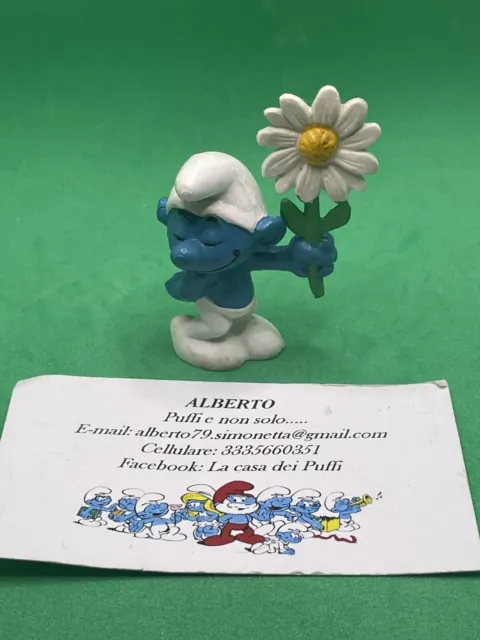 Puffi Smurfs Puffo Smurf Con Fiore Margherita Courting 20076 Variante 2A