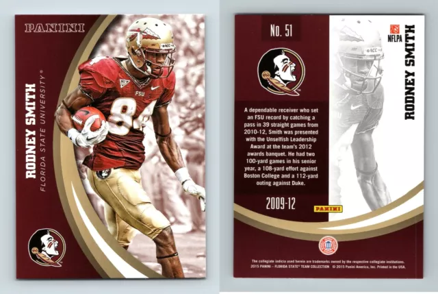 Rodney Smith #51 Florida State Seminoles Collegiate 2015 Panini Trading Card