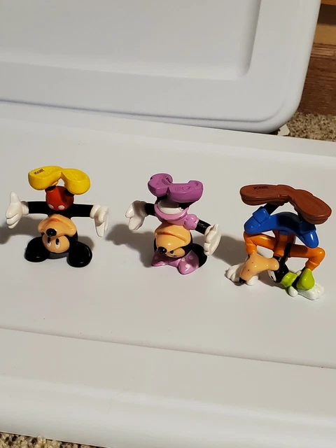 Lot 2008 goofy Mickey Disney Minnie Mouse Head Stand PVC Figure or Cake Topper