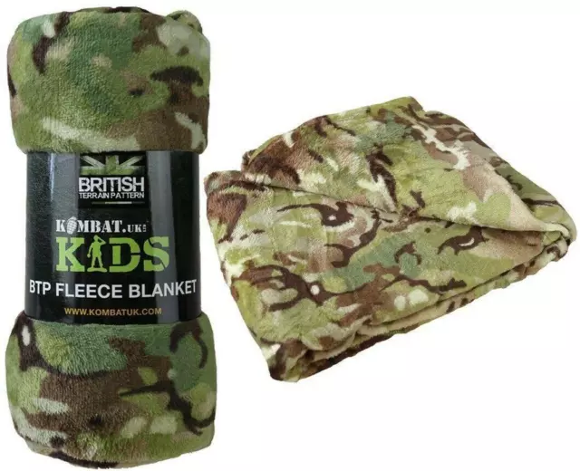 Kombat UK Kids Childs Fleece Snuggle Blanket in BTP (MTP) Army Camo Pattern