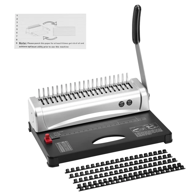BINDING MACHINE COMB Binding Machine 21 Holes 100 PCS Binding Spines ...
