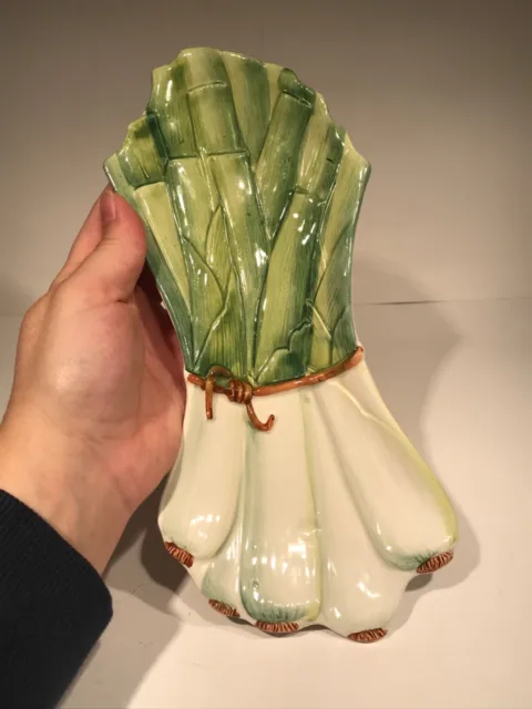 Made in Italy-Majolica Style Green Onion Plate
