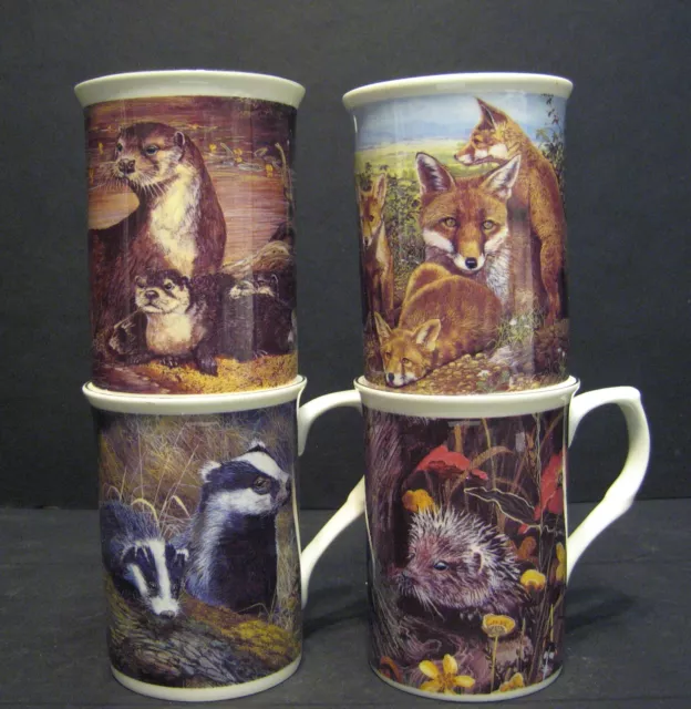 1 Fine Bone China Fox Badger Otter Or Hedgehog Castle Shape Mug Multi Listing UK