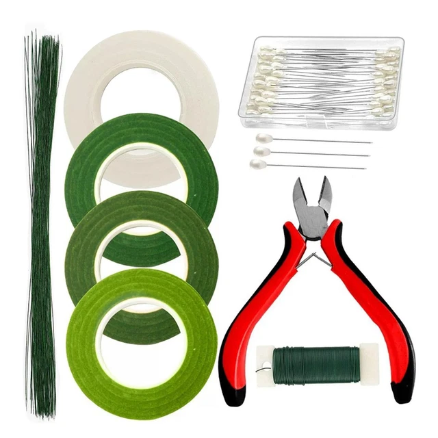 Blumenarrangement Kit Blumenstrauß Wickel mit Blumenband Stiel Draht Stifte Blumen Handwerk