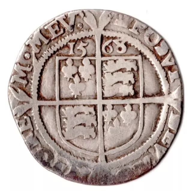 1568 Elizabeth I Sixpence, MM Coronet, 3rd/4th Issue, S2562, Hammered Silver.