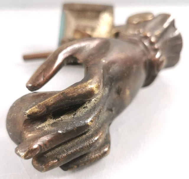 HEURTOIR DE PORTE ancien BRONZE MASSIF forme MAIN Knocker Marteau decoration E