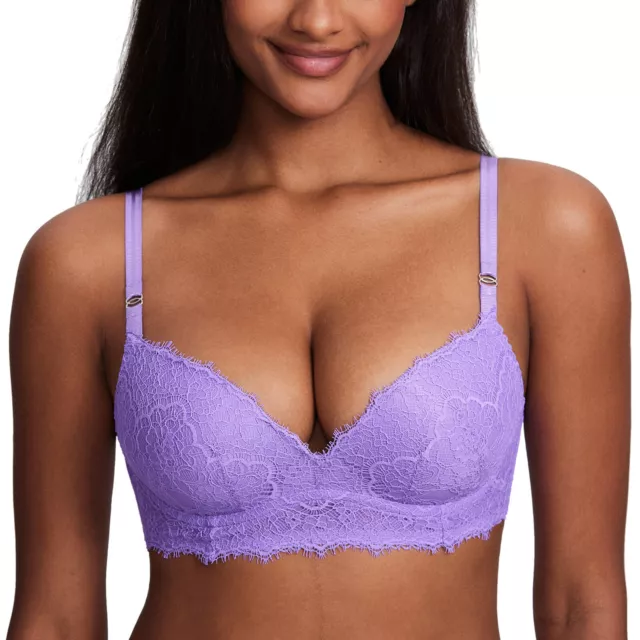 DOBREVA Women's Push Up Bra Wireless Padded No Underwire Bralettes Lace  Plunge Bras : : Clothing, Shoes & Accessories