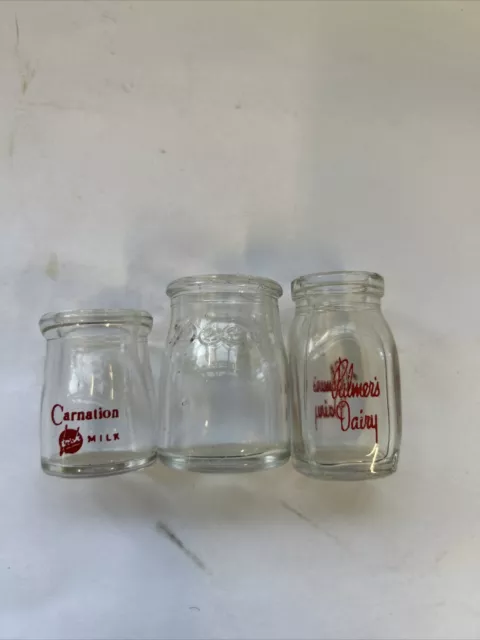 Vintage Carnation Fresh Milk Dairy CREAMER Palmers Glass Bottle, Deco Bottle